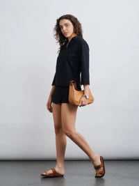 Linen Lux Top - Midnight Black