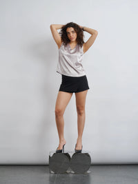 Satin Top - Silver Champagne