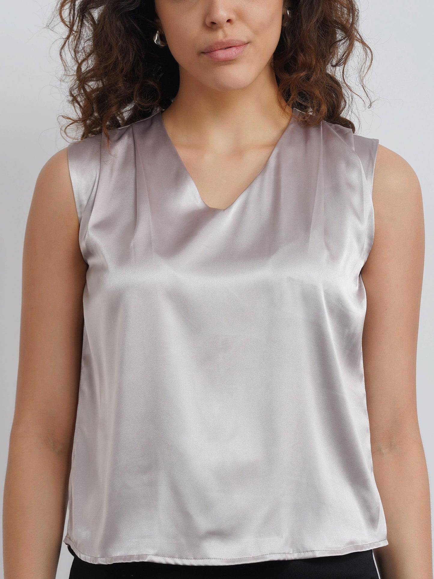 Satin Top - Silver Champagne