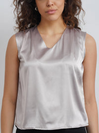 Satin Top - Silver Champagne