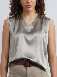 Satin Top - Olive