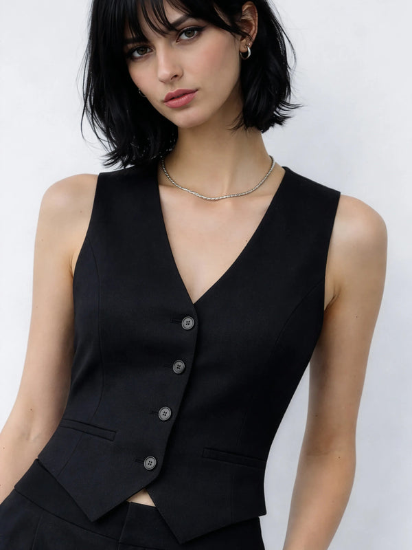 AirLinen™ Waistcoat - Black