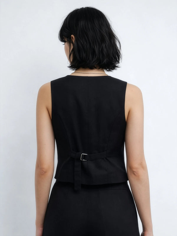 AirLinen™ Waistcoat - Black