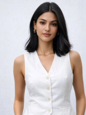 AirLinen™ Waistcoat - White