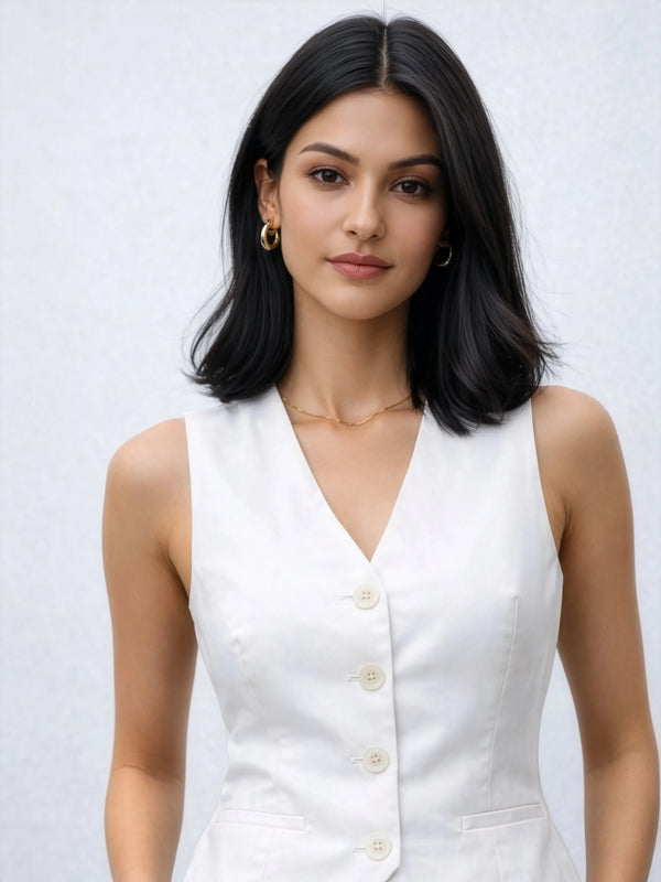 AirLinen™ Waistcoat - White