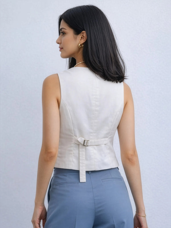 AirLinen™ Waistcoat - White