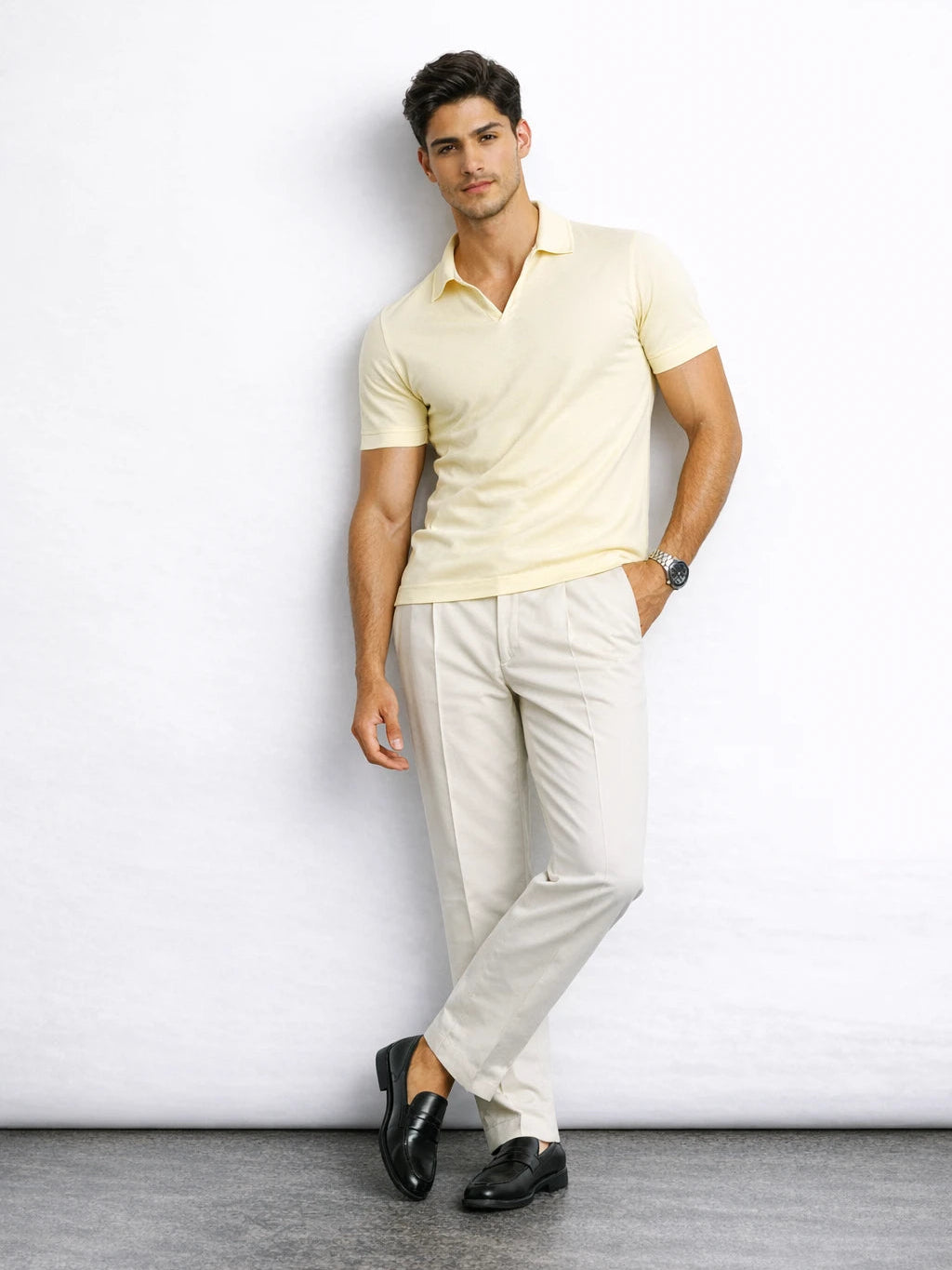 100% Cotton Everyday MVP Polo for Men in Butter Yellow
