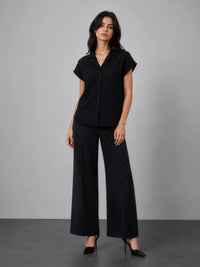 Textured Camp Shirt - Black