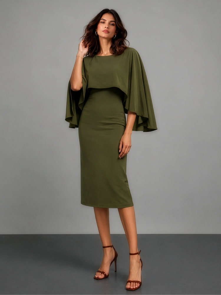Cape CrepeSway™ Dress - Olive