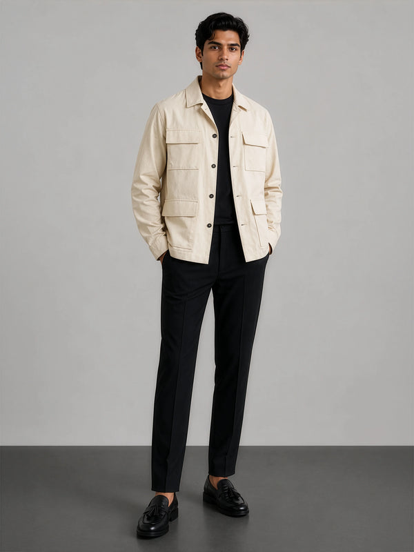 Hamptons Linen Shacket - Beige