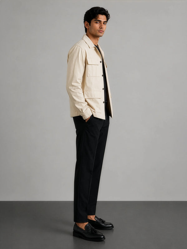 Hamptons Linen Shacket - Beige