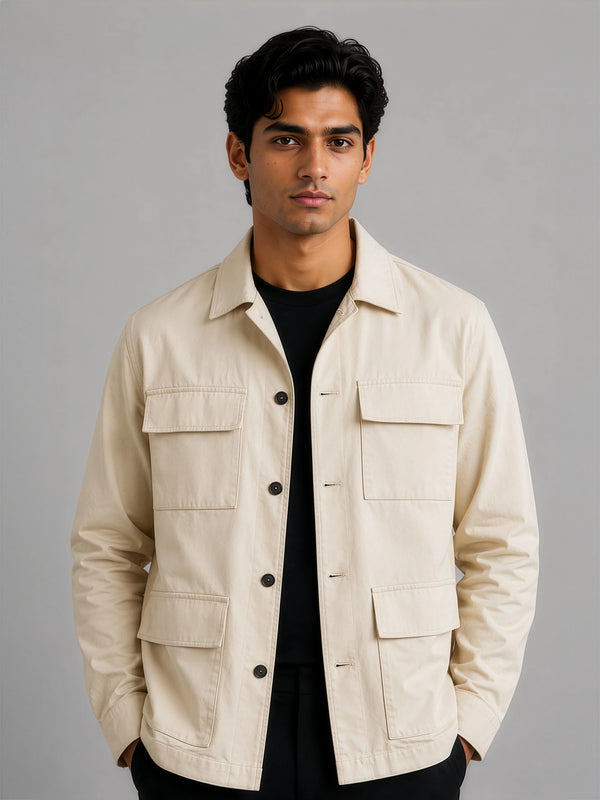 Hamptons Linen Shacket - Beige