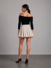 Off-Shoulder Knit Top - Black
