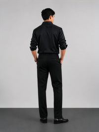 Black Satin - Regular Fit Cotton Shirt