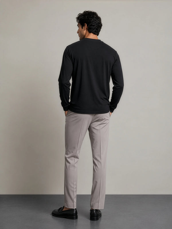 Bamboo Cotton Henley - Black