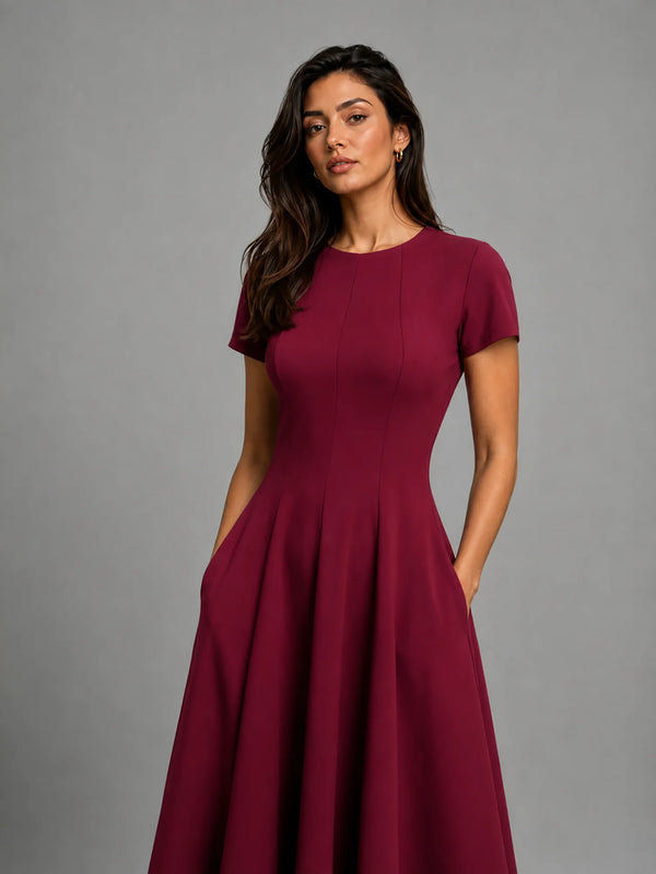 Essential Midi Dress - Burgundy