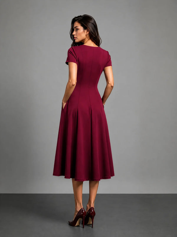 Essential Midi Dress - Burgundy