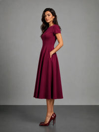 Essential SoftSuit™ Midi Dress - Burgundy