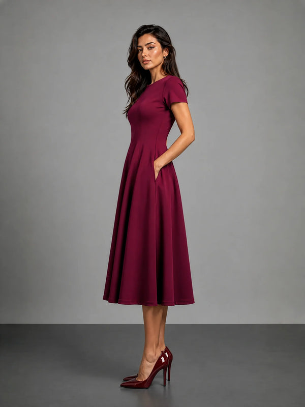 Essential Midi Dress - Burgundy