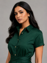 Corp Dress - Cotton Satin Green