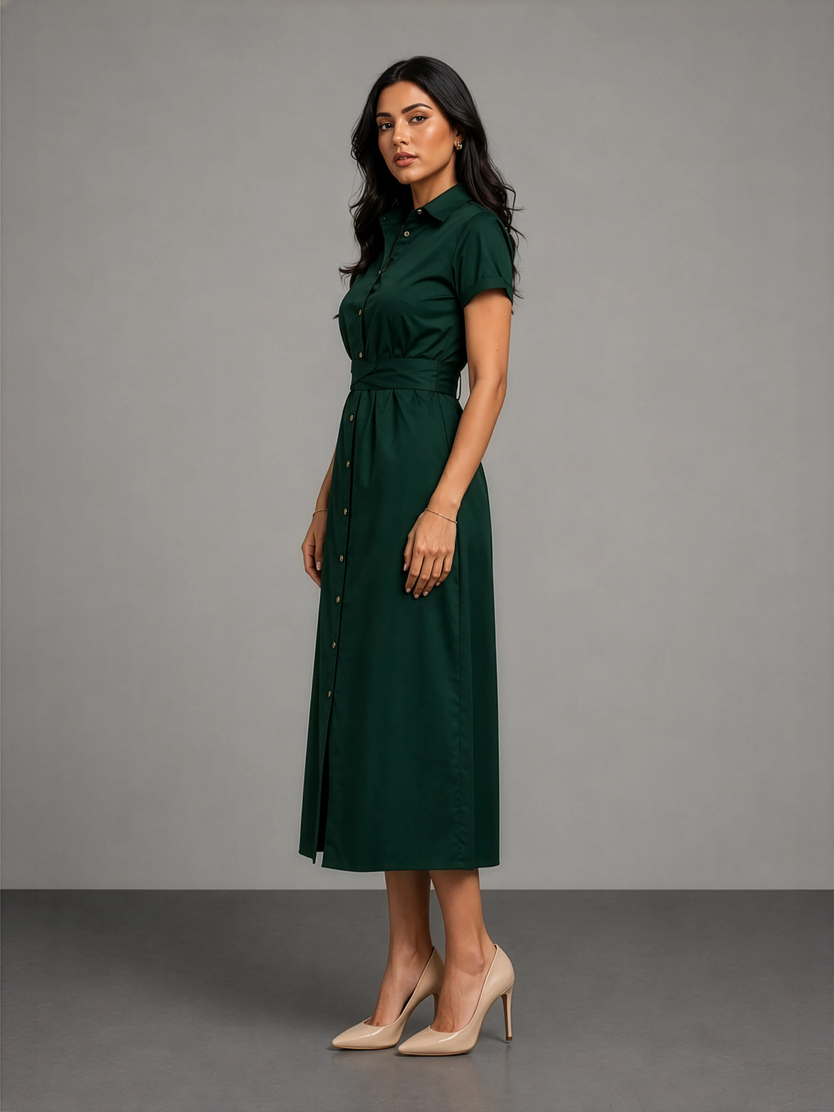 Corp Dress - Cotton Satin Green