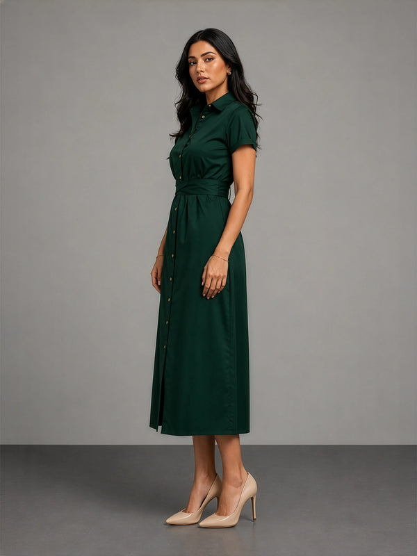 Corp Dress - Cotton Satin Green
