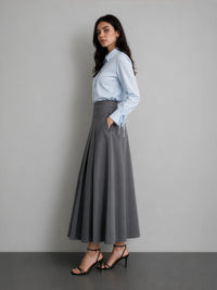 Cotton Drawstring Shirt - Blue Stripe