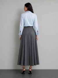 Cotton Drawstring Shirt - Blue Stripe