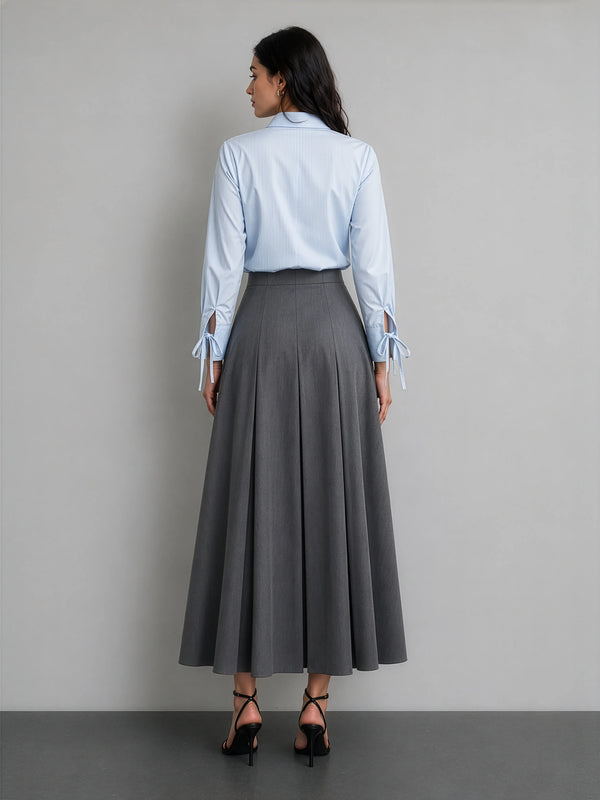 Cotton Drawstring Shirt - Blue Stripe