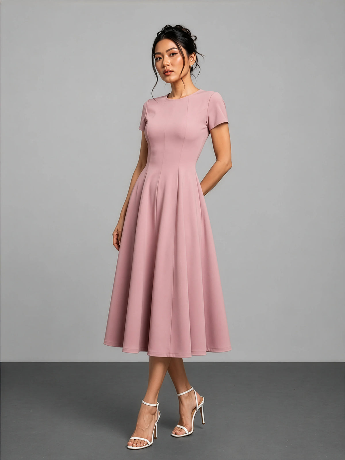 Essential Midi Dress - Dusty Pink