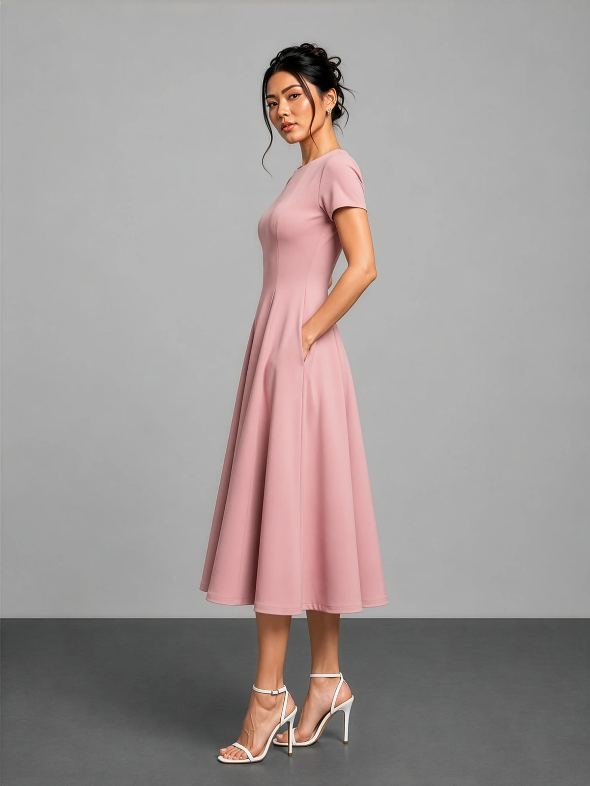 Essential Midi Dress - Dusty Pink