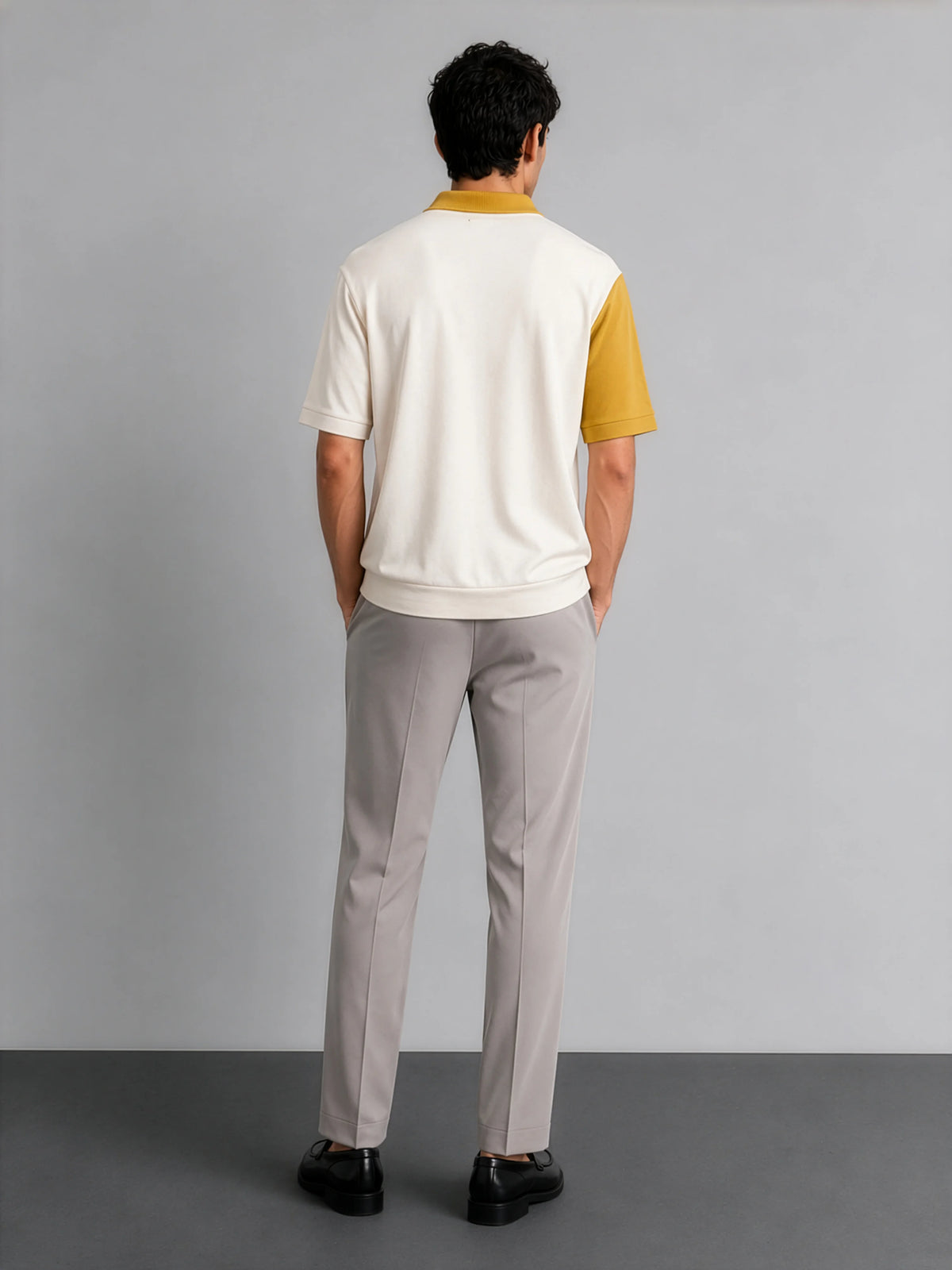 Colourblock Cotton Polo - Dijon