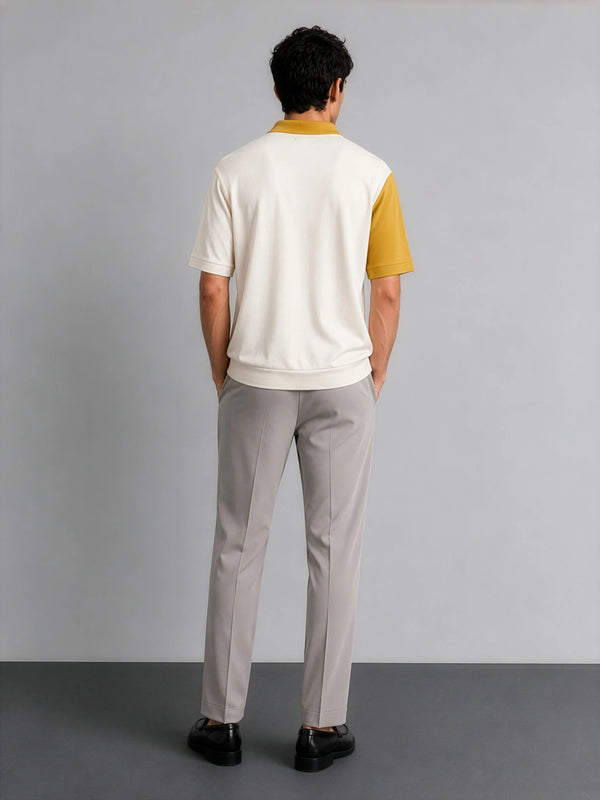Colourblock Cotton Polo - Dijon