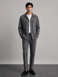 Hamptons Linen Shacket - Slate Grey
