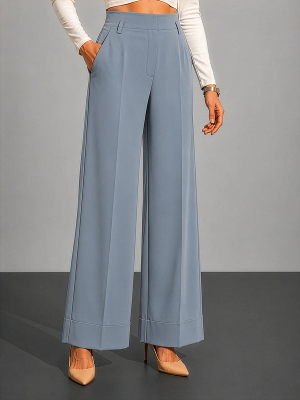 Hem Fold Pant in SoftSuit™  Fabric - Powder Blue