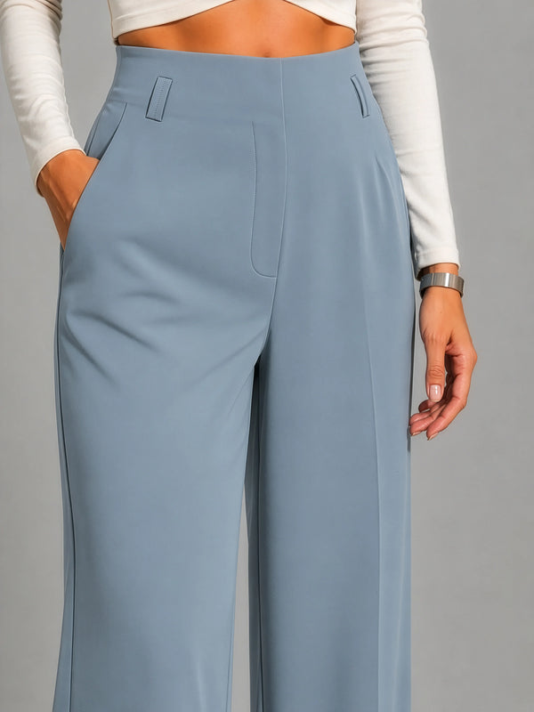Hem Fold Pant in SoftSuit™  Fabric - Powder Blue