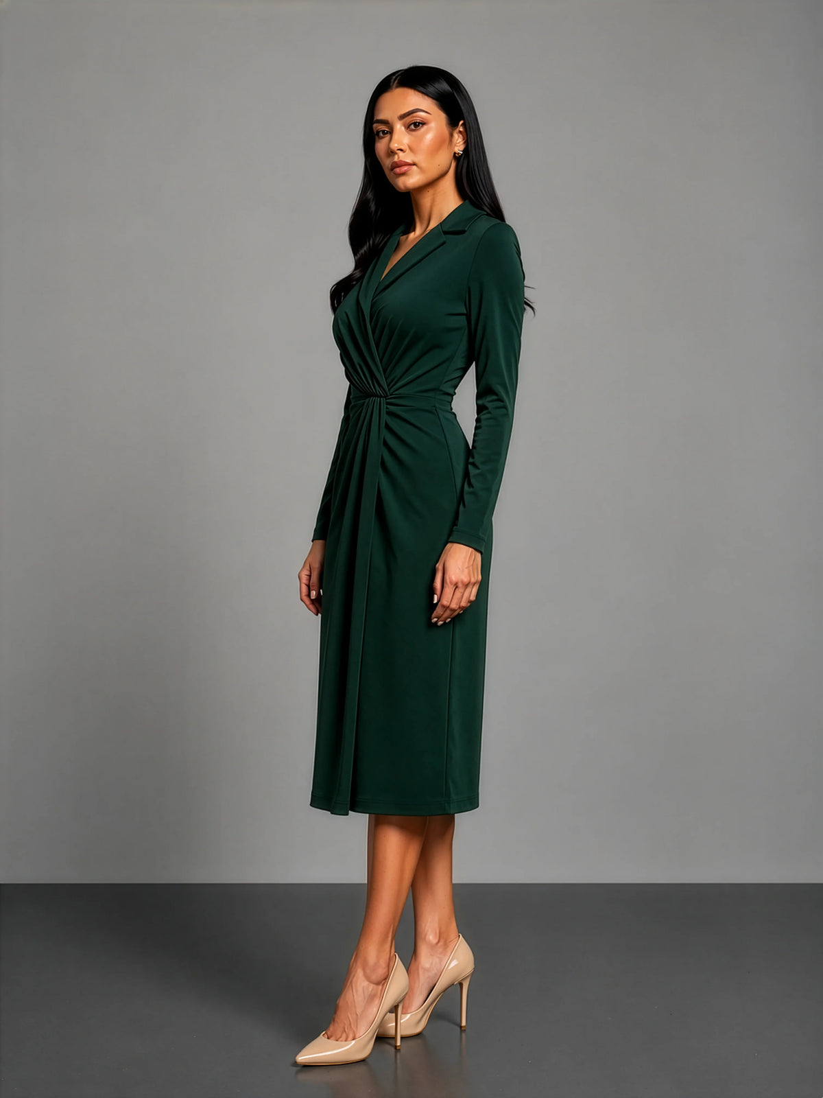 wrap-style midi dress 