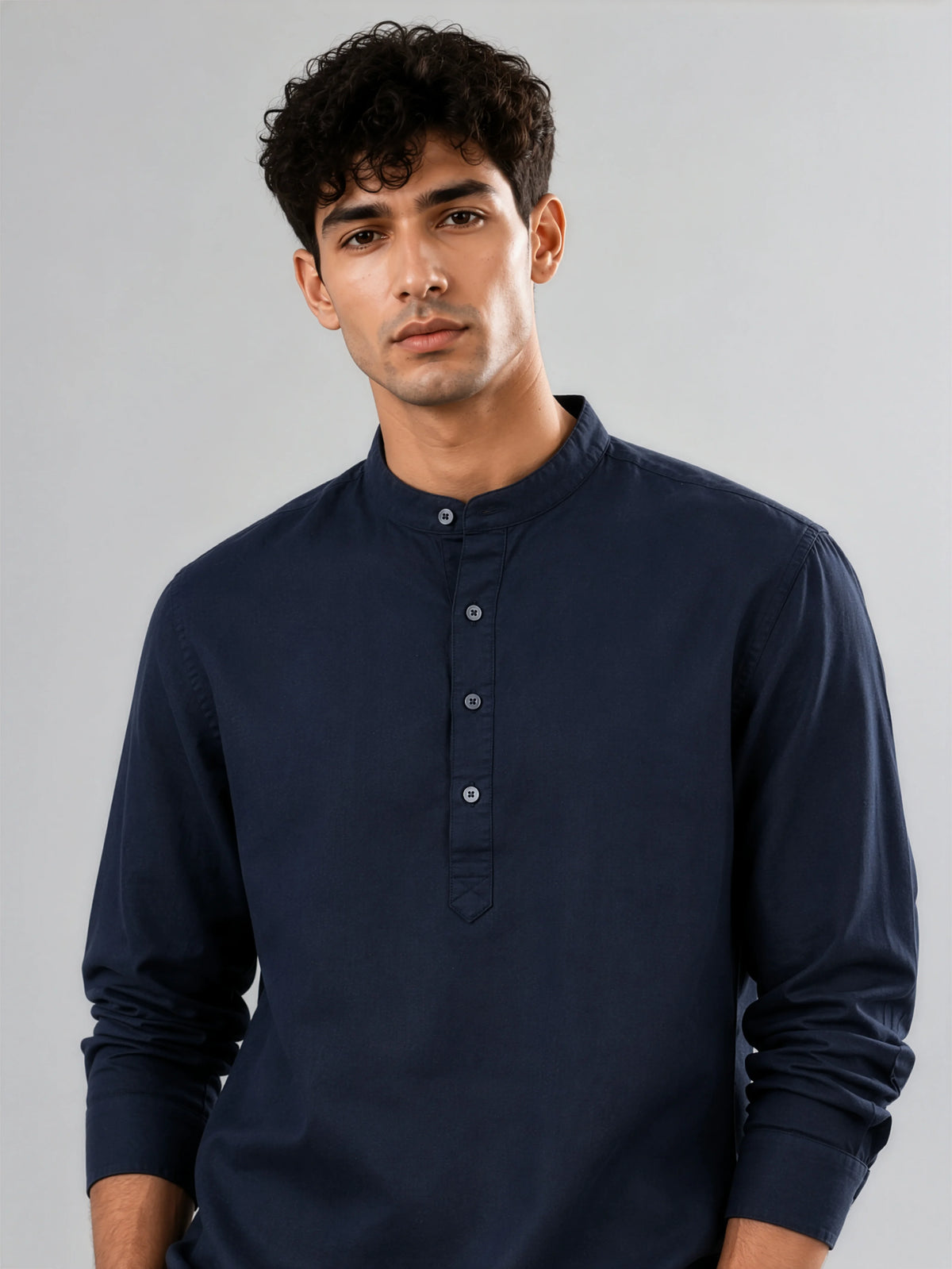 Kensington - Navy Linen Relaxed Fit Shirt