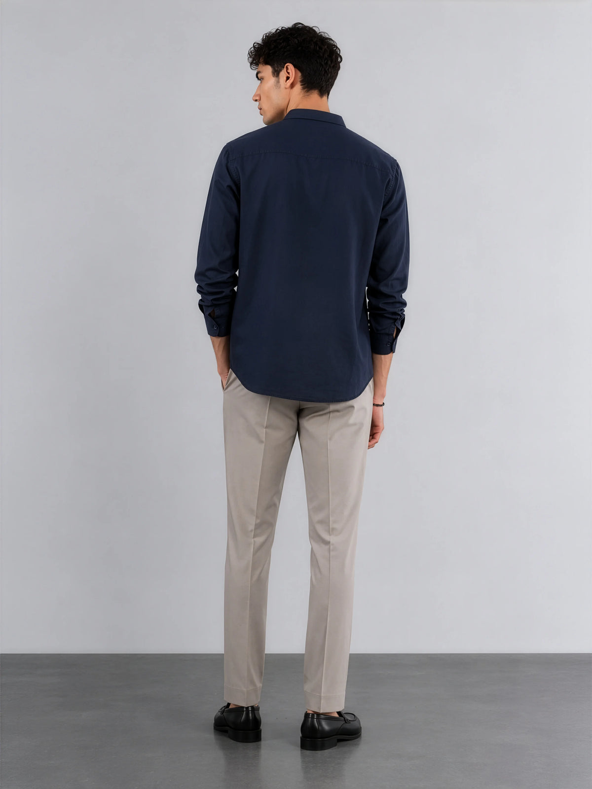 Kensington - Navy Linen Relaxed Fit Shirt