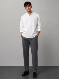 Kensington  - White Linen Relaxed Fit Shirt