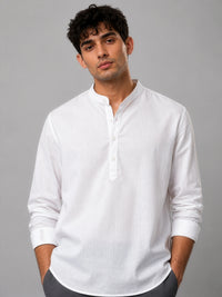 Kensington  - White Linen Relaxed Fit Shirt