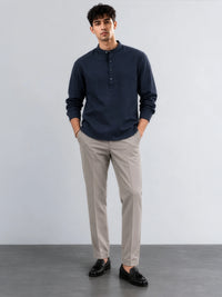 Kensington - Navy Linen Relaxed Fit Shirt
