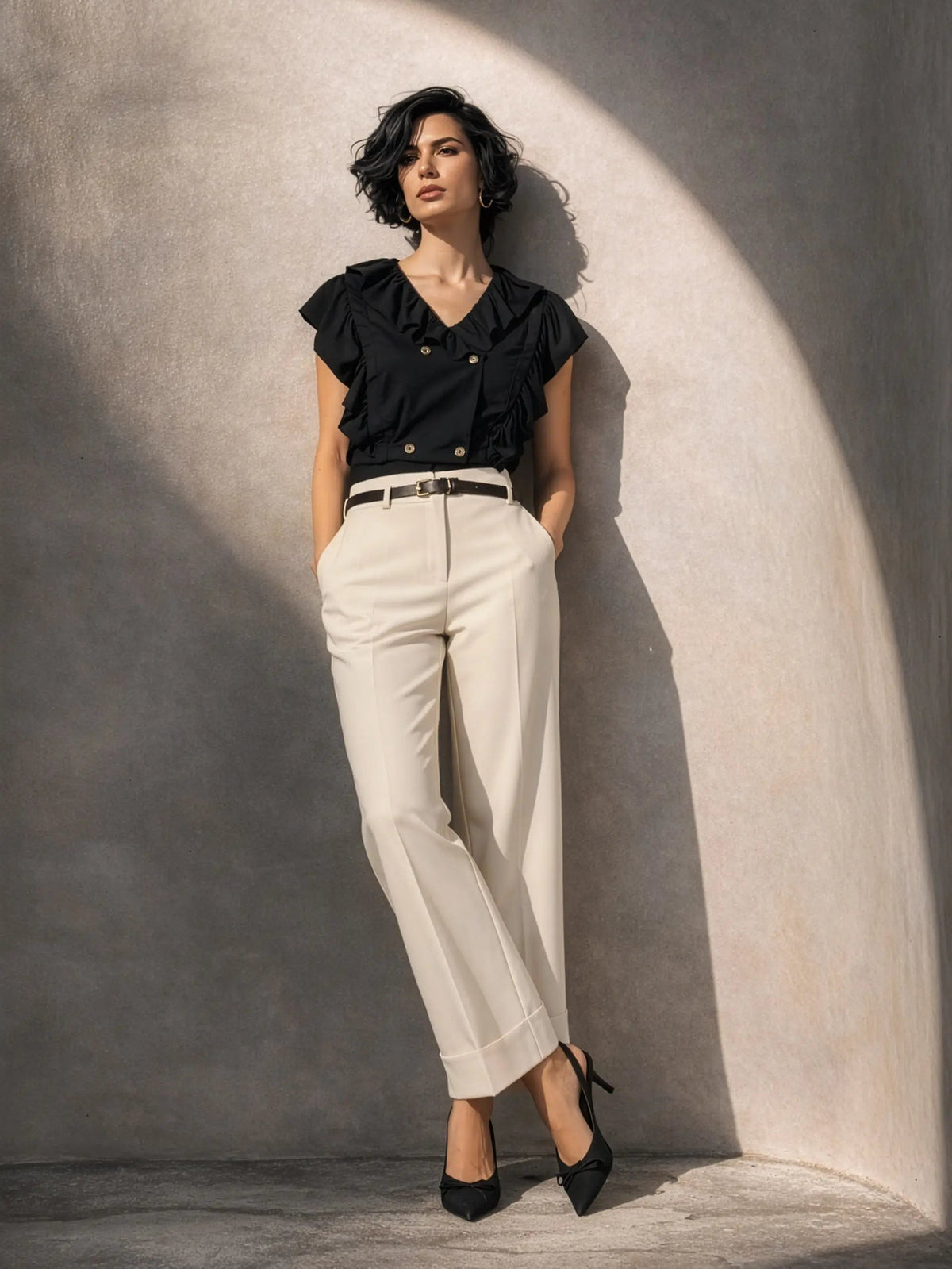 Valya Linen Top - Black