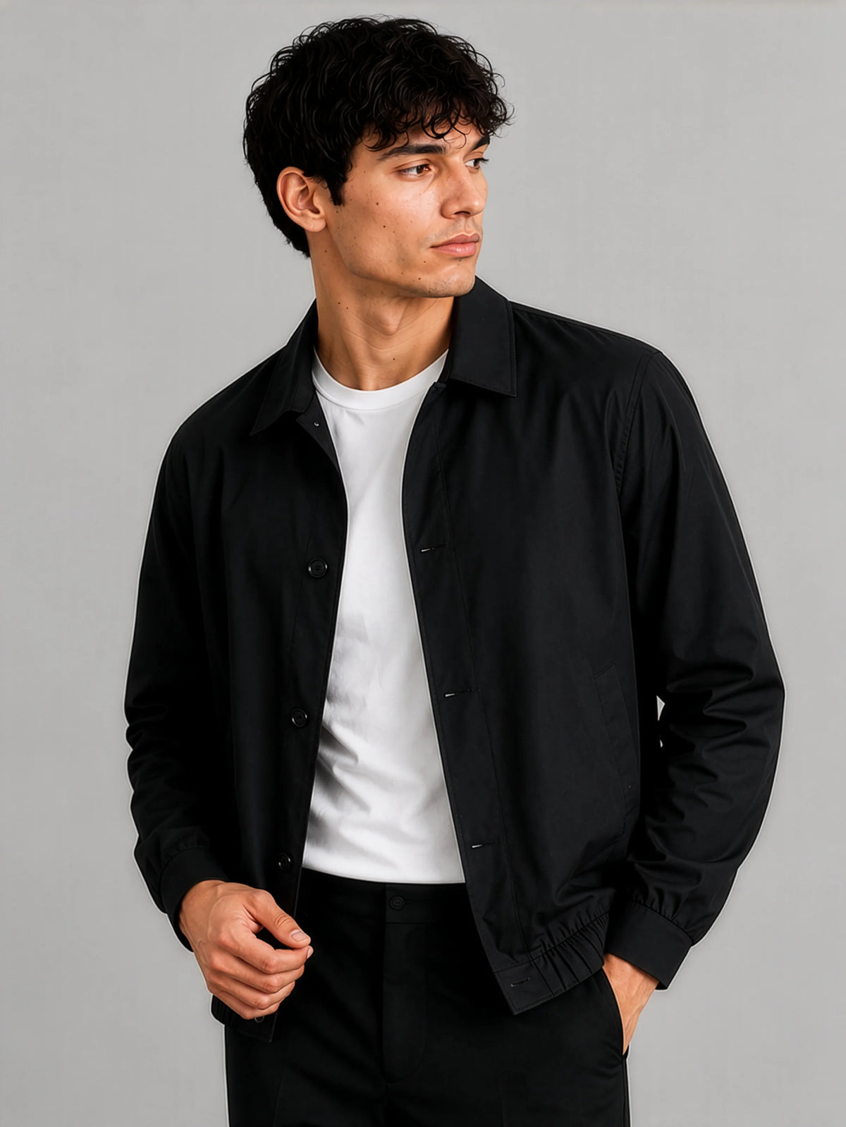 AirLinen™ Bomber Jacket in Black
