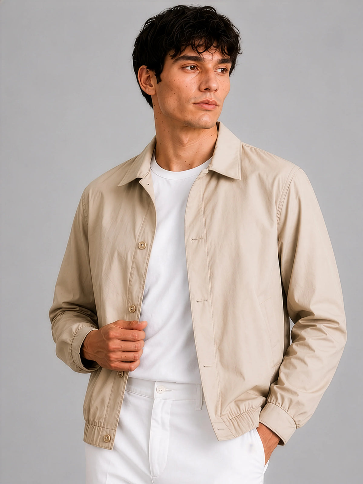 AirLinen™ Bomber Jacket in Beige