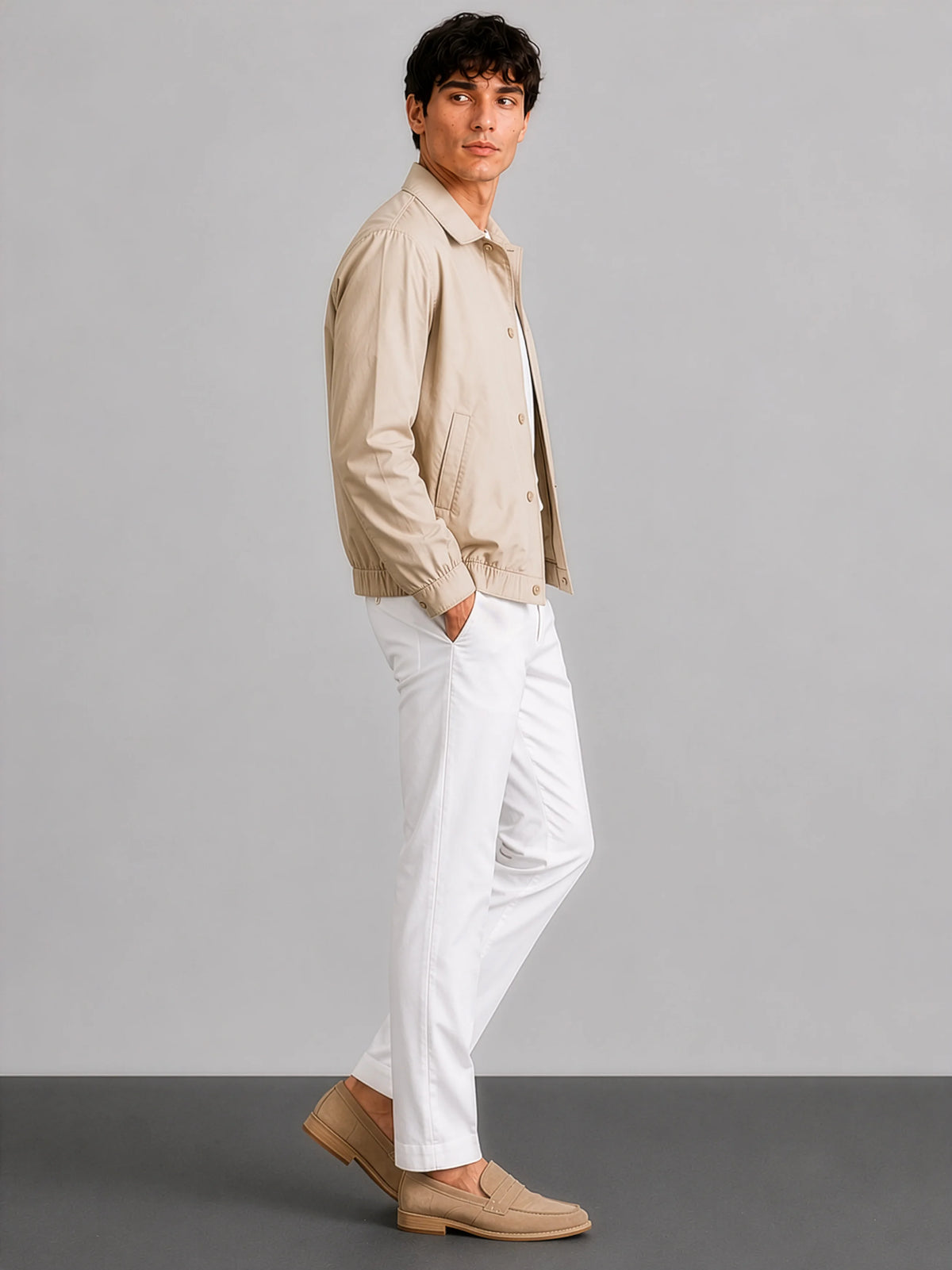 AirLinen™ Bomber Jacket for Men - Side View