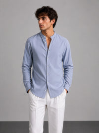 Mandarin AirLinen™ - Pastel Blue Regular Fit Shirt