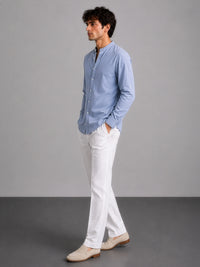 Mandarin AirLinen™ - Pastel Blue Regular Fit Shirt