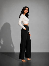 Hem Fold Pant in SoftSuit™ Fabric - Black