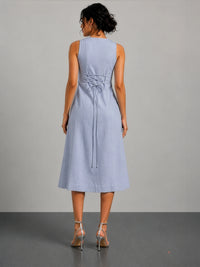 Nina AirLinen™ A-Line Midi Dress - Pastel Blue